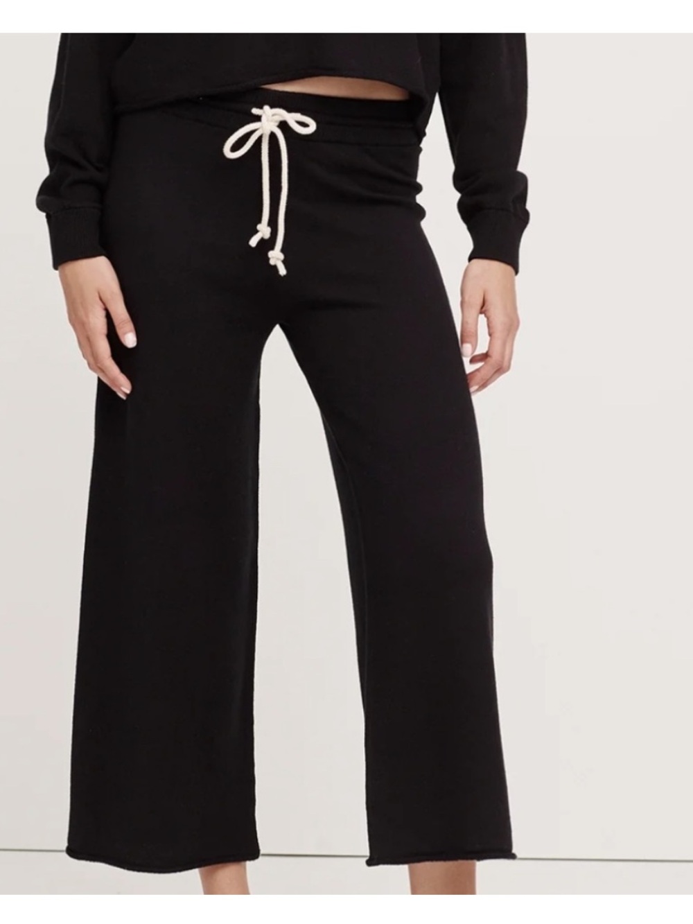 Naked cashmere Chrissy Black cropped Wide-Leg Lounge Pants size small